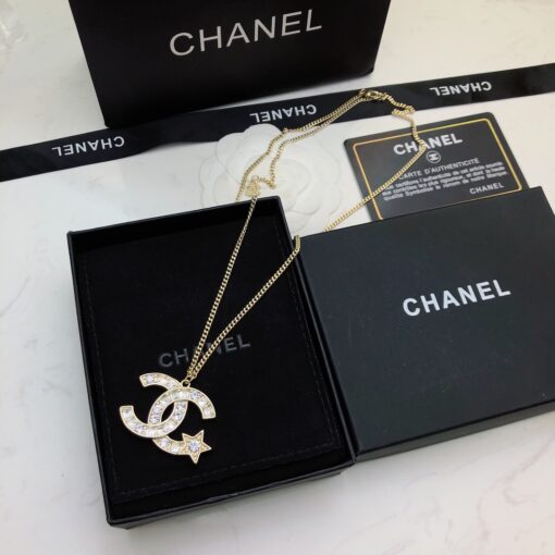 Chanel Mini Star With Douple C Necklace Gold Tone For Women - Image 3