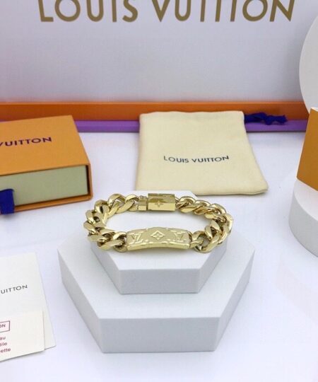 Alternative view of Louis Vuitton Monogram Chain Bracelet Gold Tone For Men