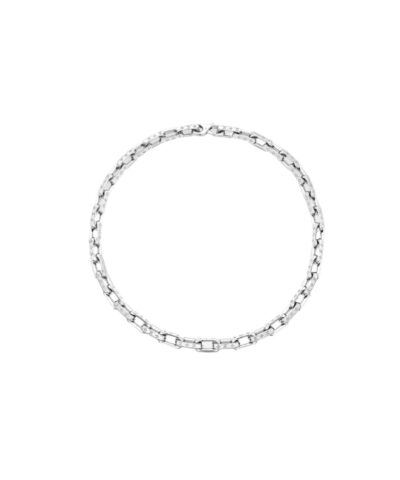 Louis Vuitton Monogram Chain Necklace Silver Tone For Men M00307