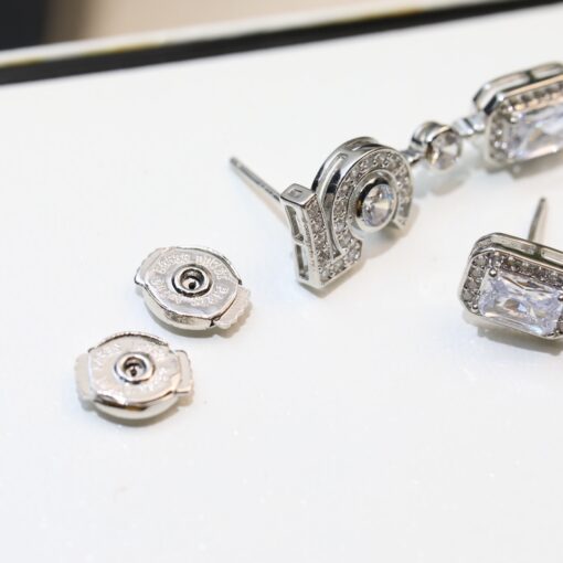 Chanel N?5 Drop Earrings Silver Tone For Women - Image 6