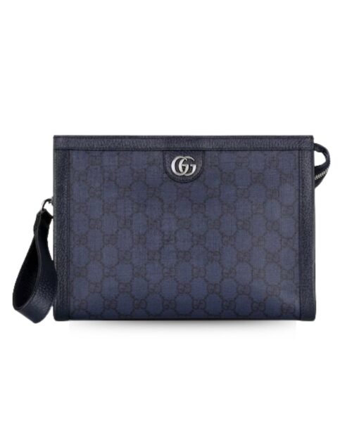 Gucci Ophidia GG Pouch Blue For Men 10.2 in/ 26 cm 760243 UULBN 4055