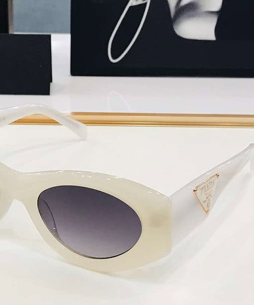 Prada Oval Sunglasses White For Women