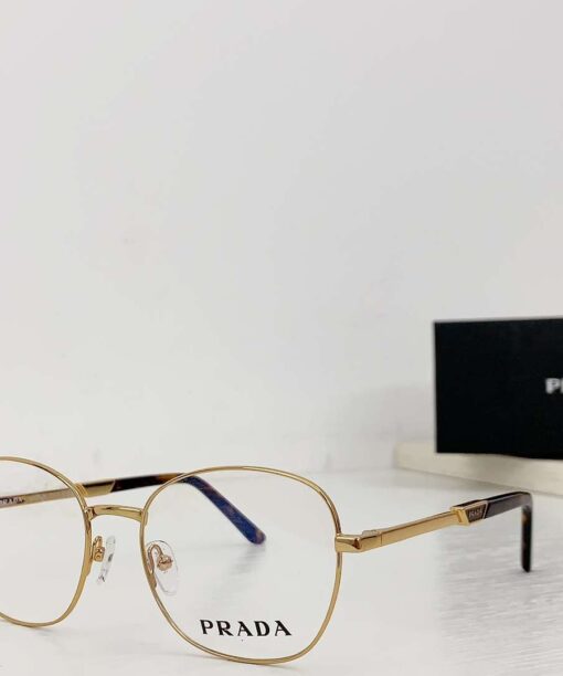 Prada Round Glasses Gold For Women