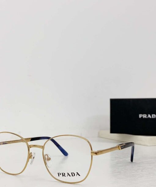 Prada Round Glasses Gold For Women
