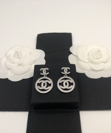 Alternative view of Chanel Round Double C Earrings Silver For Women