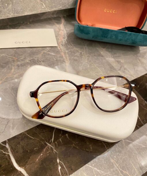 Gucci Round Frame Flat Sunglasses Brown For Women