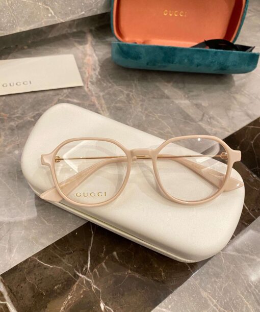Gucci Round Frame Flat Sunglasses Light Pink For Women