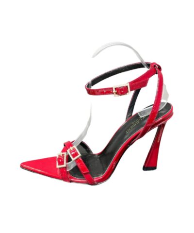 Saint Laurent Lila Sandals In Patent Red For Women