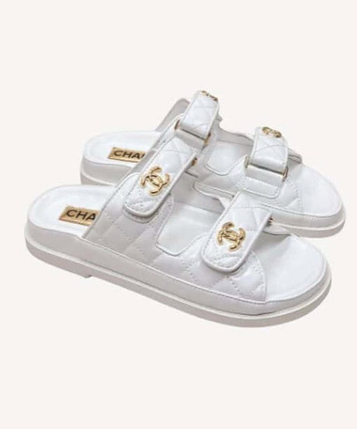 Chanel Sandals With Chanel Logo White For Women