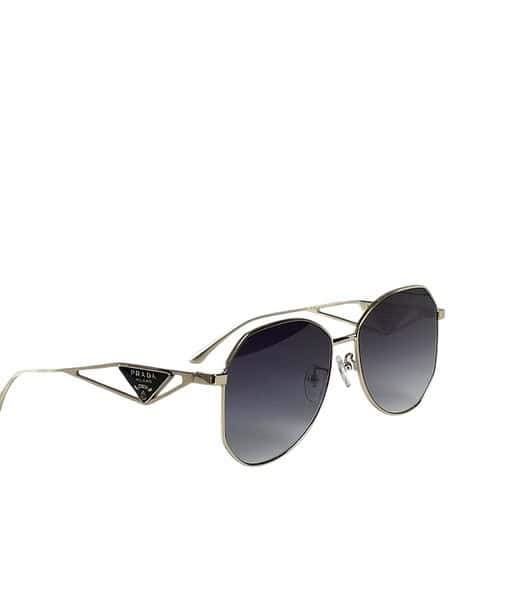 Prada Sunglasses With Triangle Logo Gold For Women