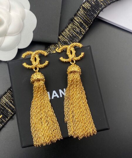 Alternative view of Chanel Tassel Earrings Gold For Women