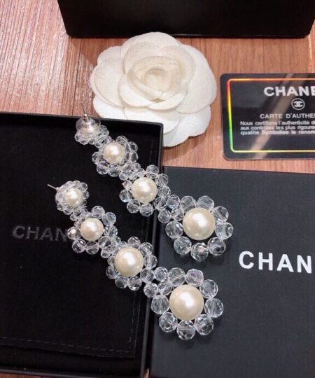 Alternative view of Chanel Transparent Pearl Earrings White For Women