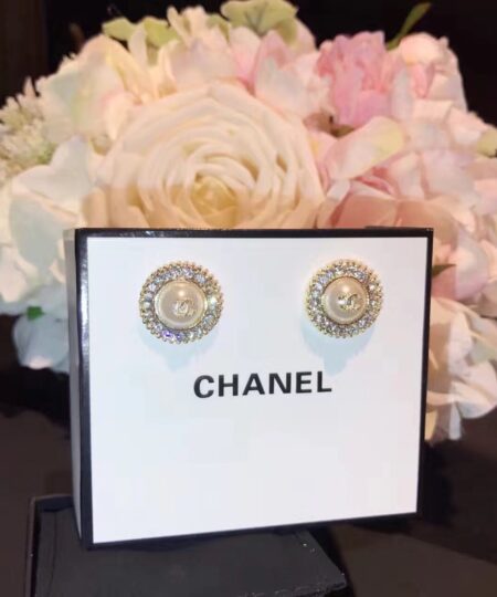 Alternative view of Chanel Twinkle Stone Bud Earrings Gold Tone For Women