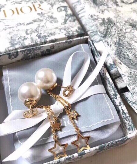 Alternative view of Dior Two Stars Long Earrings Gold Tone For Women