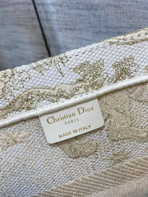 Christian Dior Medium Dior Book Tote Gold-Tone Toile de Jouy Embroidery, Gold, For Women 36cm CD M1296ZTQO_M01E - Image 2