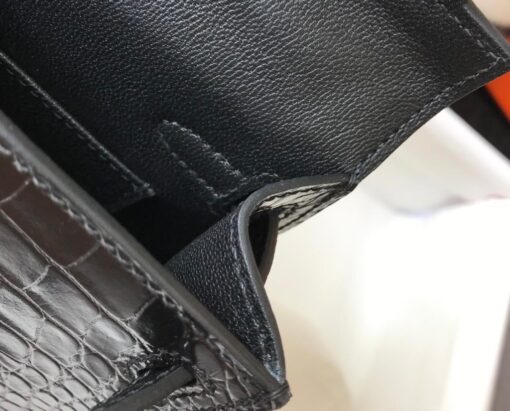 Hermes Mini Kelly 19 Black Silver Toned Hardware Bag For Women, Women's Handbags, Shoulder Bags 7.5in/19cm - Image 7