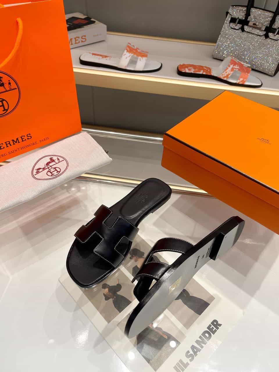 Hermes Oran Sandal Black For Women, Women's Shoes - Image 4