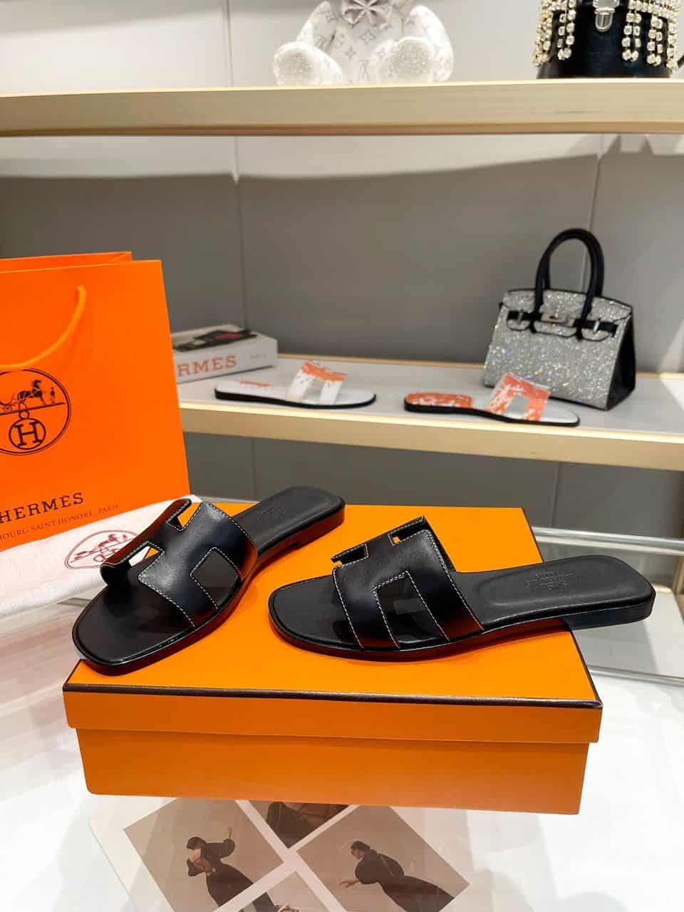 Hermes Oran Sandal Black For Women, Women's Shoes - Image 3
