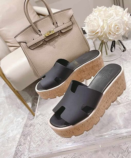 Hermes Eze 30 Sandal Black For Women, Women's Shoes H221026Z 02350