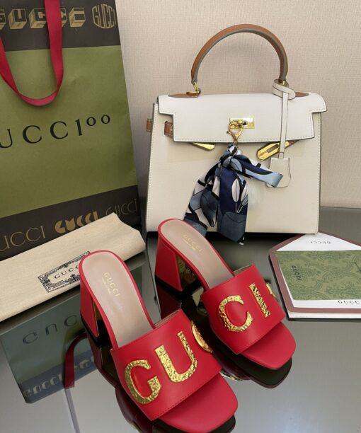 Gucci Women's 'Gucci' Slide Sandal Red For Women GG