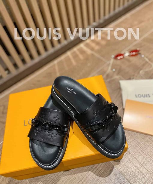 Louis Vuitton LV Sunset Flat Comfort Mule Black For Women LV