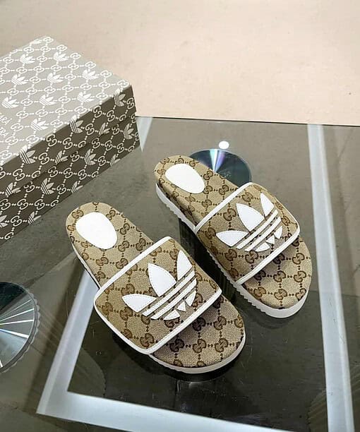 Gucci x Adidas Women's GG Platform Sandal Beige For Women GG