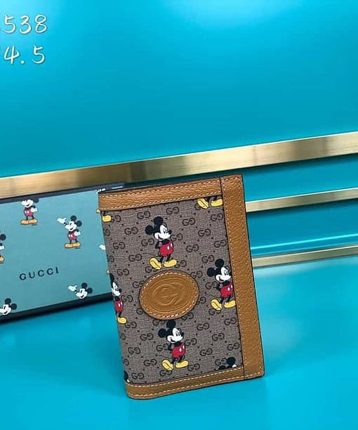 Gucci x Disney Mickey Light Brown Card Case For Men 15cm/5.9in