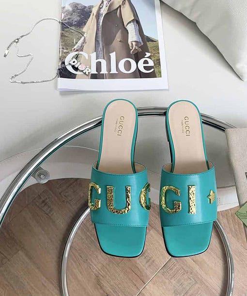 Gucci Women's 'Gucci' Slide Jade Green For Women GG