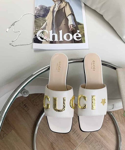 Gucci Women's 'Gucci' Slide White For Women GG ?694858 C9D00 9022
