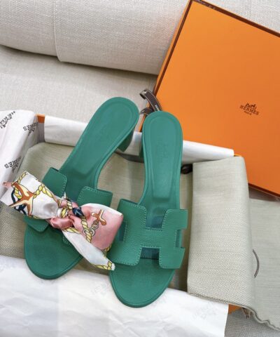 Hermes Oasis Sandal Teal For Women, Women's Shoes H151215Z