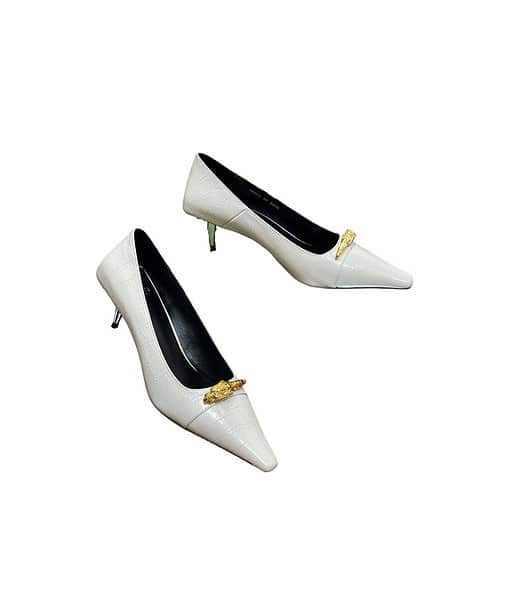 Gucci Gg Mid-Heel Pump White For Women