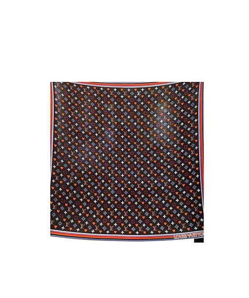 Louis Vuitton Monogram And Heart Scarf Black For Women