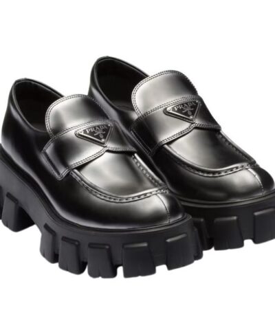 Prada Monolith Ombre Brushed Loafers Black For Women 2.1 in/ 5.5cm 1D649M_3LMH_F0I89_F_B055