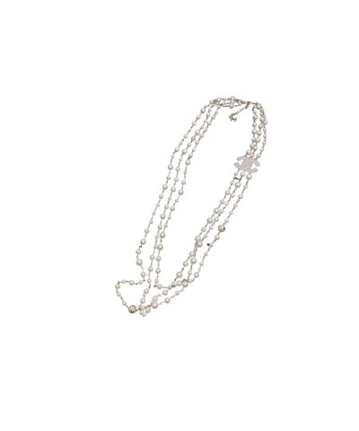 Chanel Multi-Strand Necklace With Logo Sliver Tone For Women