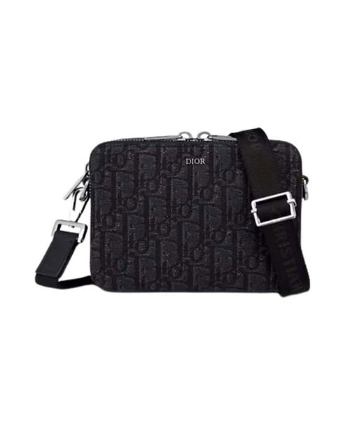 Dior Pouch With Strap Black/Beige For Women 6.5in/17cm CD 2OBBC119YSE_H03E