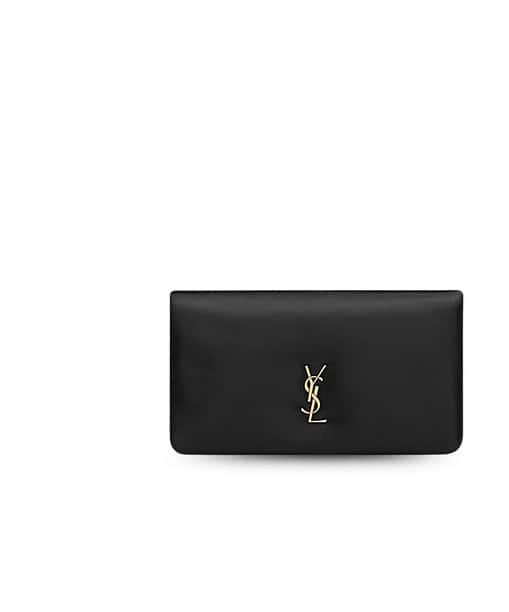 Saint Laurent Calypso Large Wallet In Lambskin Black For Women 7.5in/19cm 778111AACX71000 YSL