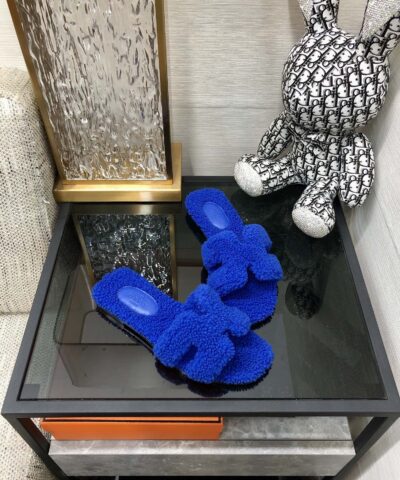 Hermes  Oran Sandal Dark Blue For Women