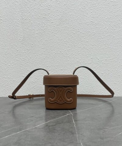 Celine Small Box Cuir Triomphe Brown For Women 4in/11cm 199263DU3.04LU