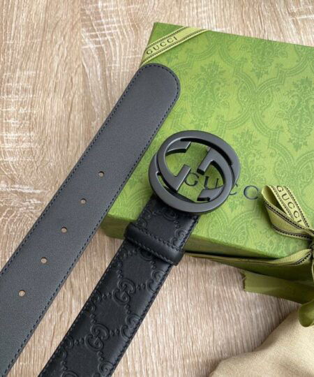 Alternative view of Gucci Signature Belt Black GG, Women Belt 411924