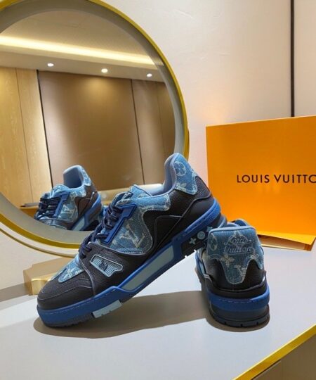 Alternative view of Louis Vuitton Trainer Sneaker Monogram Denim Blue Nigo/Virgil Abloh For Men LV 1A9IQ9