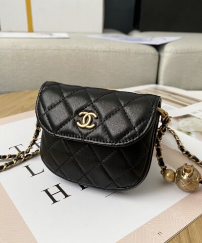 Chanel Mini 1889 Unblocked Metal Ball Black Bag For Women 9cm/3.5in