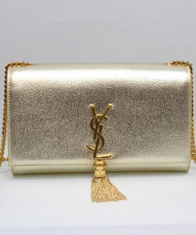 Saint Laurent Kate Chain Wallet With Tassel Yellow Copper For Women 10.2in/26cm YSL
