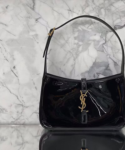 Saint Laurent Le 5 A 7 Hobo Bag In Smooth Noir For Women 9in/23cm YSL 6572280UF0W1000