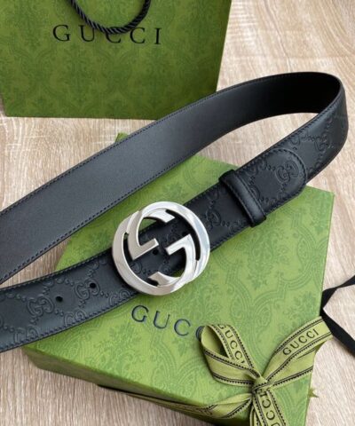 Gucci Signature  Belt Black For Women, Women Belt 411924 CWC1N 1000