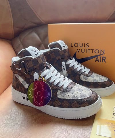 Louis Vuitton And Nike “Air Force 1” By Virgil Abloh Caro White/Brown For Men, Men’s Shoes