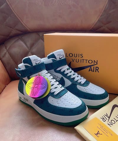 Louis Vuitton And Nike “Air Force 1” By Virgil Abloh White/Green For Men, Men’s Shoes