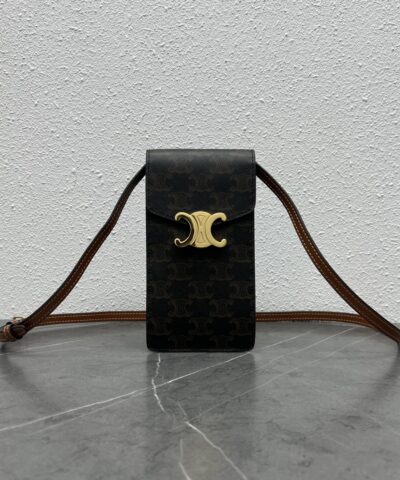 Celine Vertical Mobile Pouch Triomphe Tan For Women 6in/19cm 10j092dqb.04LU
