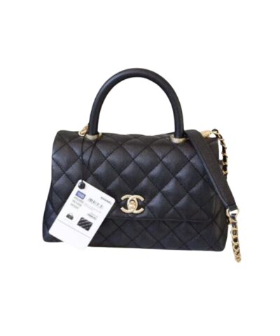 Chanel Coco With Top Handle Bag Black For Women 9.4in/24cm