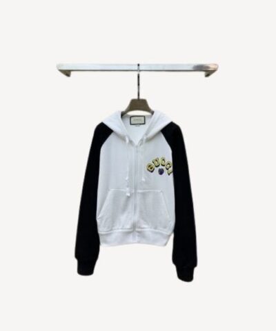Gucci Cotton Jersey Hooded Sweatshirt White For Women 773729 XJF8Q 9281