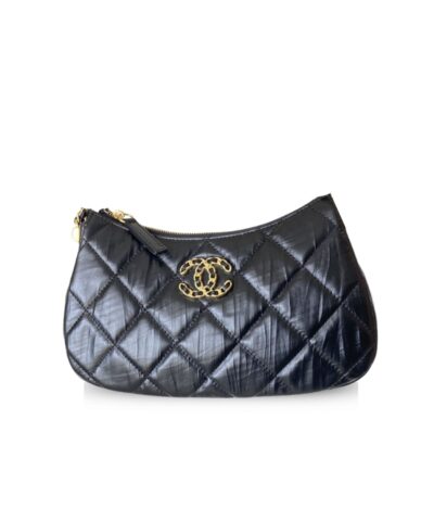 Chanel 23K Black Hobo Bag For Women 9,1in/25cm
